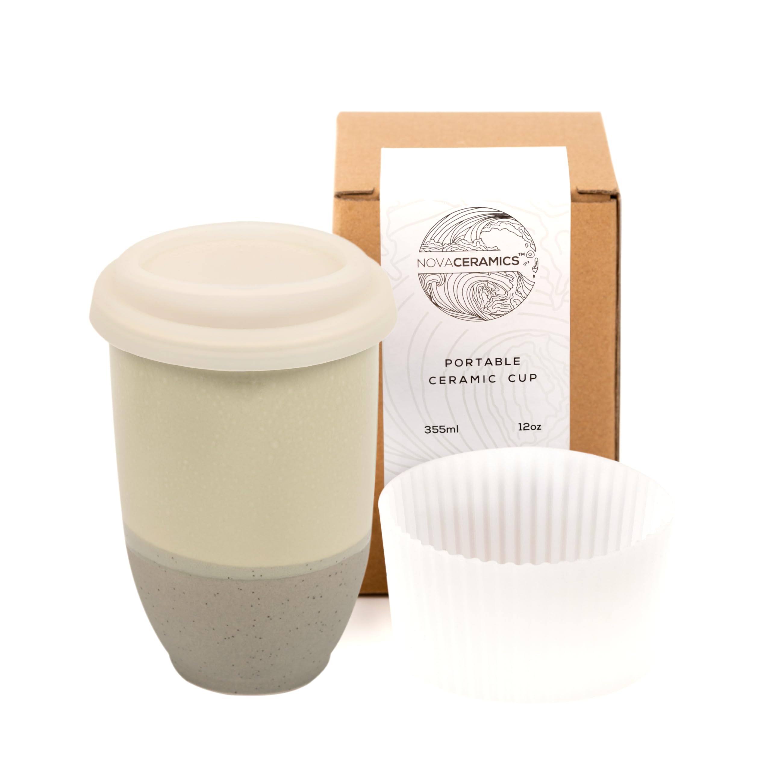 Nova Ceramics Sea Mist exterior travel mug for daily coffee ritual