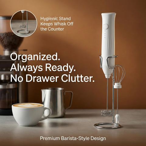 Nova Milk Frother with USB-C fast charging for quick recharges.