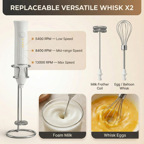 Nova Milk Frother stand-friendly design keeps your station neat.