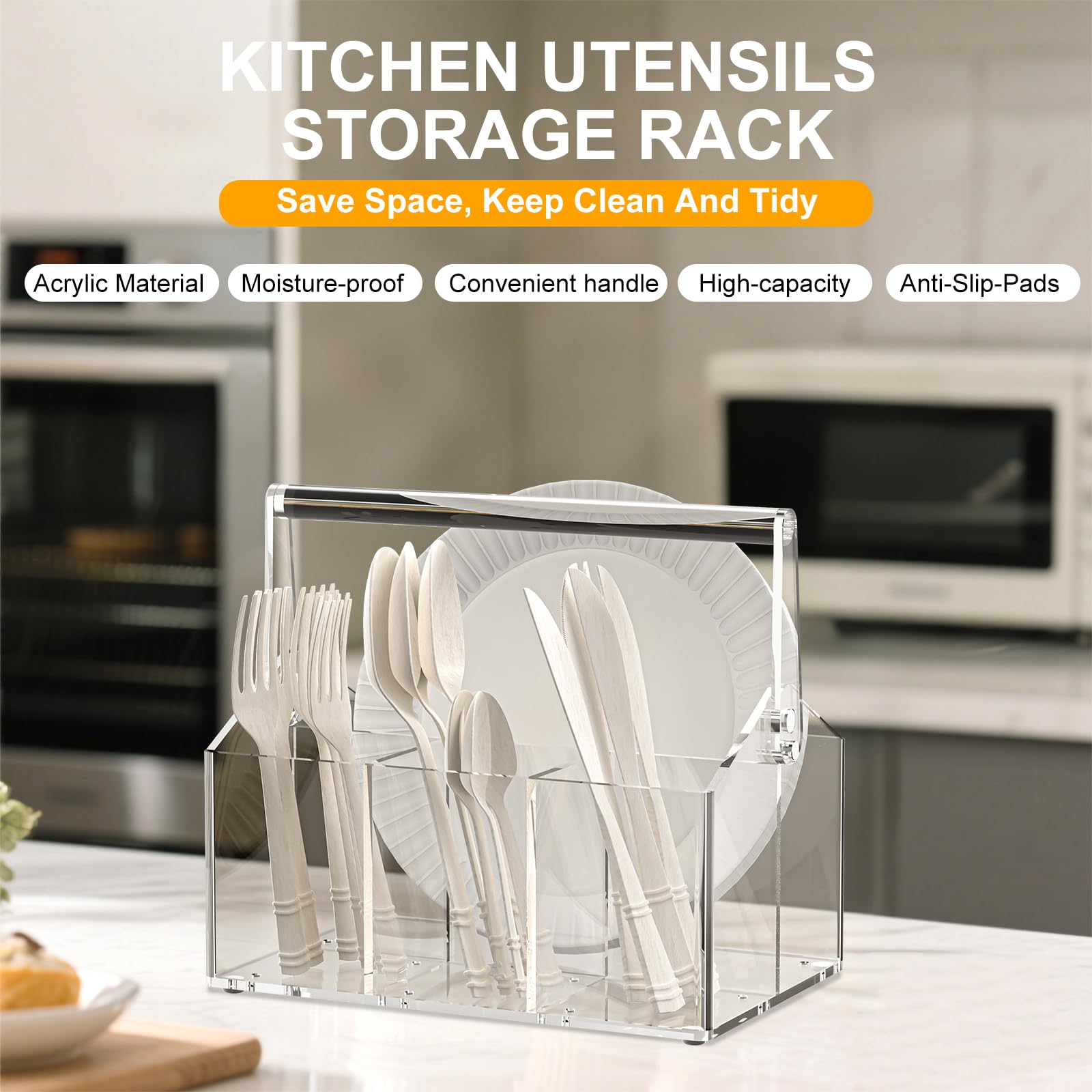 Novacrylion acrylic silverware organizer with durable 4mm acrylic and smooth edges