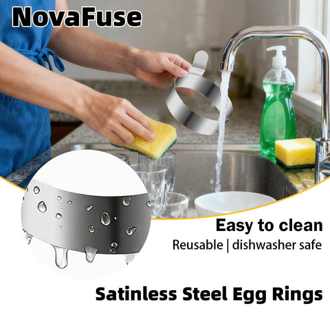 NovaFuse pancake mould on a griddle for round, even pancakes