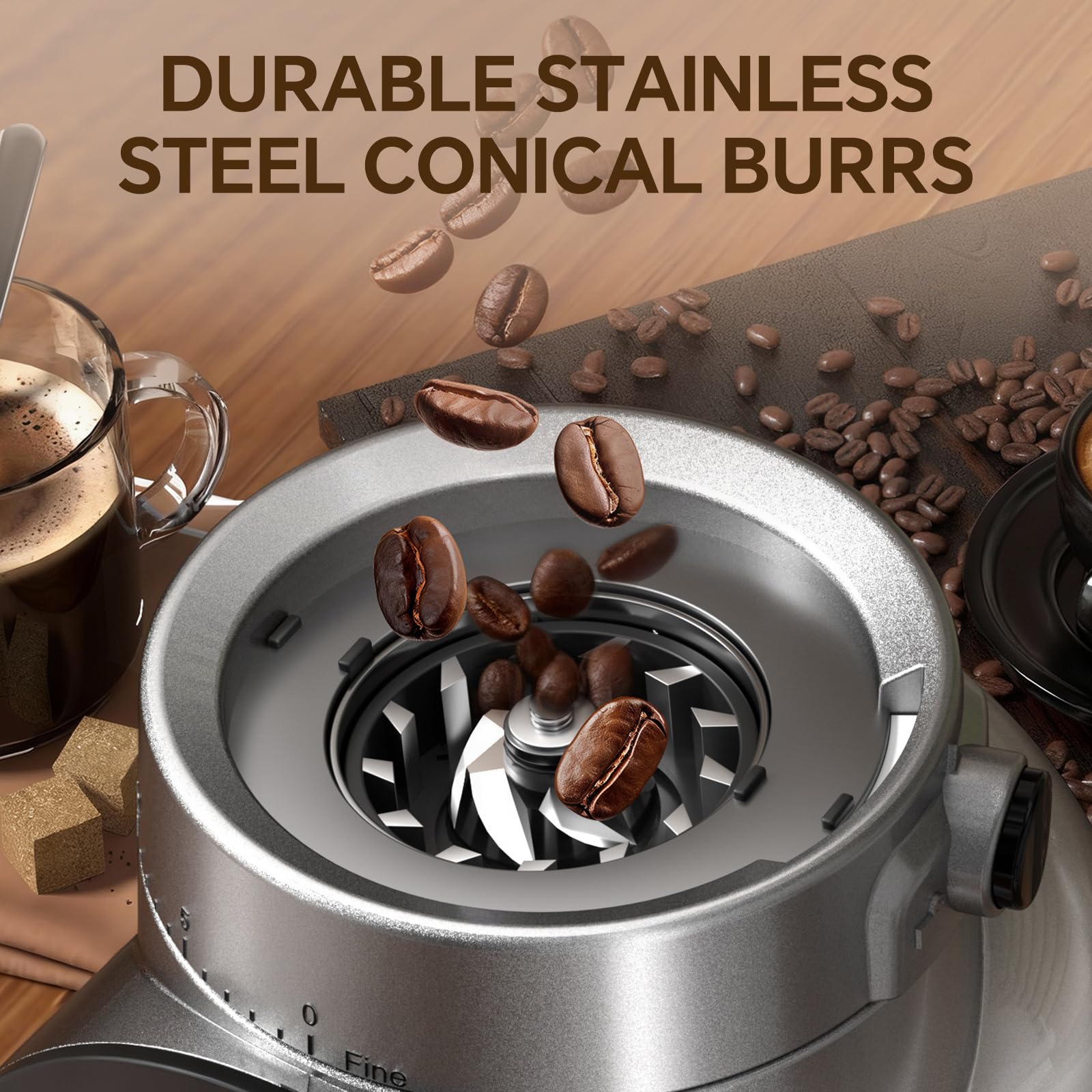 Novalife grinder offers 30 settings from espresso to French press