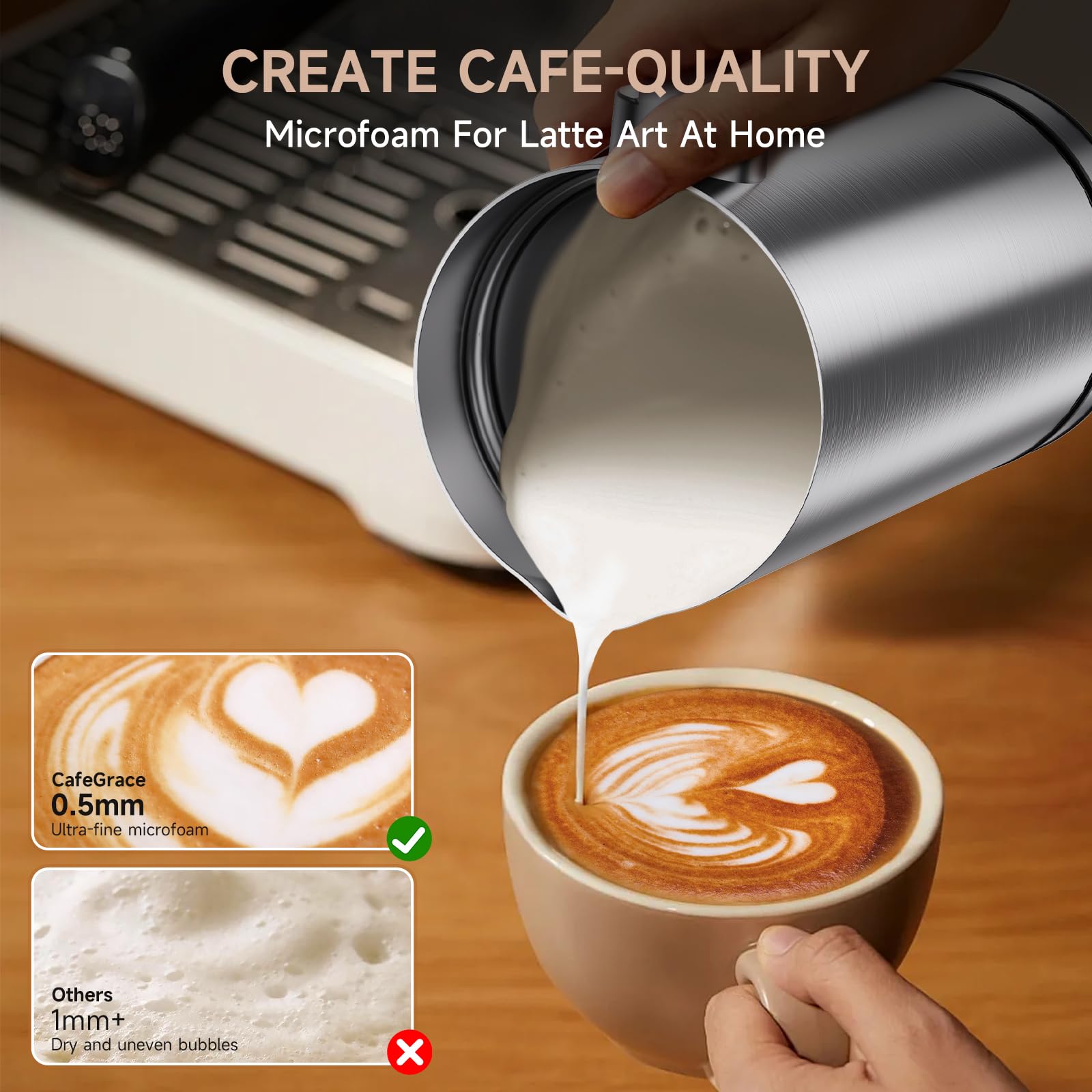 Novalife Milk Frother 4-in-1 light cold foam for iced drinks