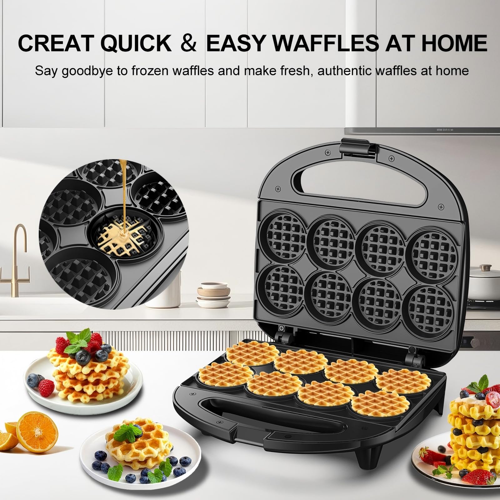 Novalife Mini Waffle Maker locking buckle for secure storage.