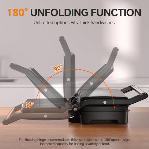 Novalife Panini Press Grill non-stick-coated plates for easy release and easy cleanup.