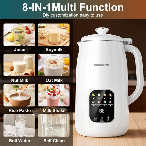 Novalife soy milk automatic blender ready for quick breakfasts