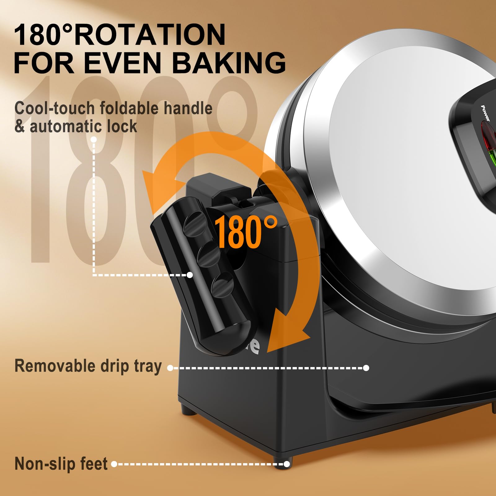 Novalife waffle maker browning control lets you choose golden results.