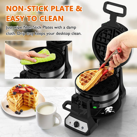 Novalife waffle-maker-cool-touch-handle highlights safe operation.