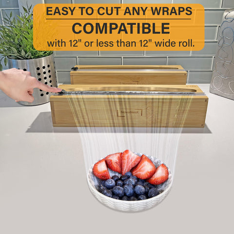 NovaNest bamboo dispenser mounted in a drawer fits 12-inch rolls