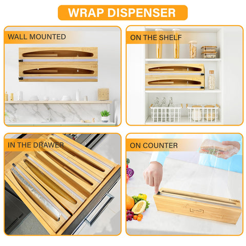 NovaNest two-piece set for wrap, foil, and wax paper organization