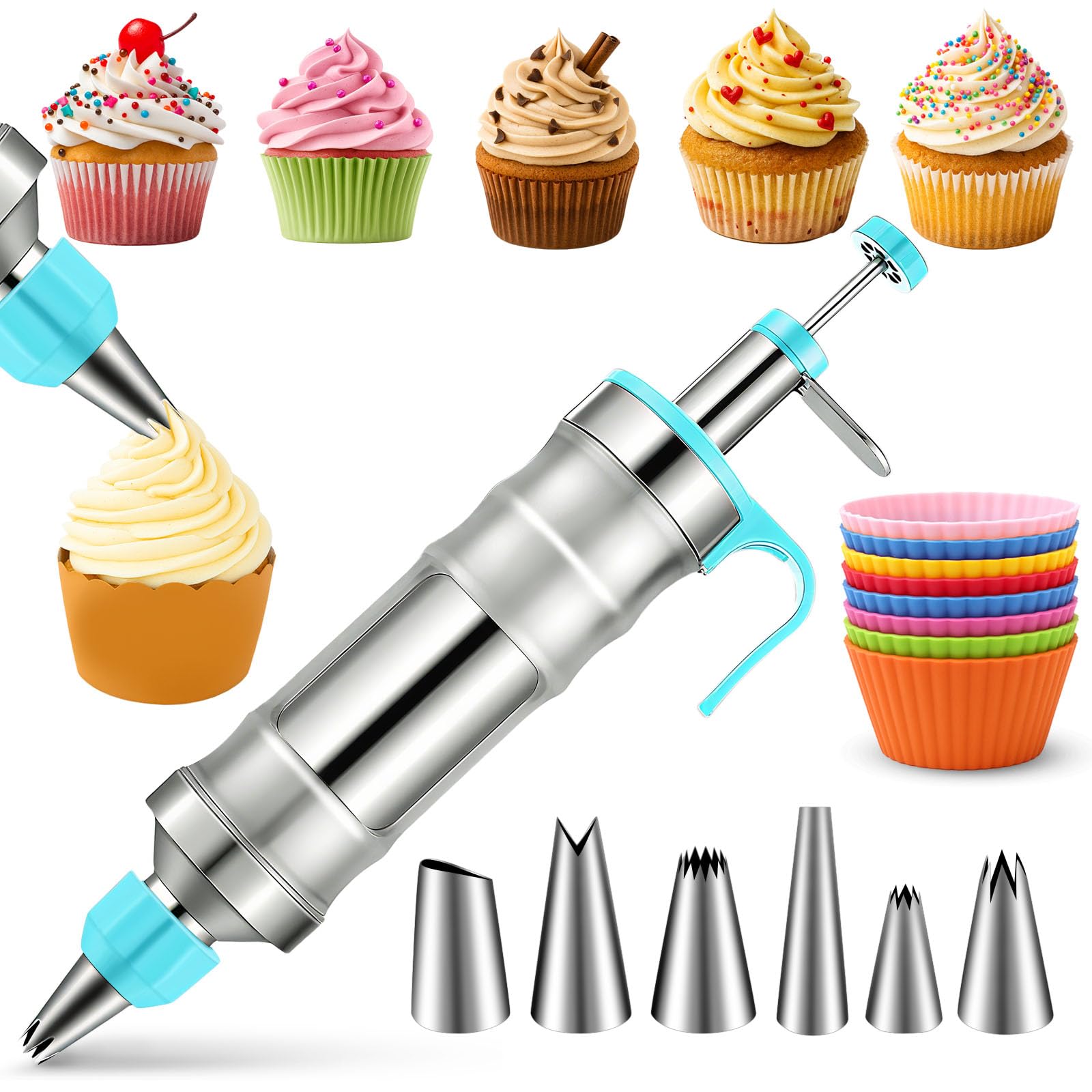 NOVANO frosting gun close-up for precise cake detail and professional results.