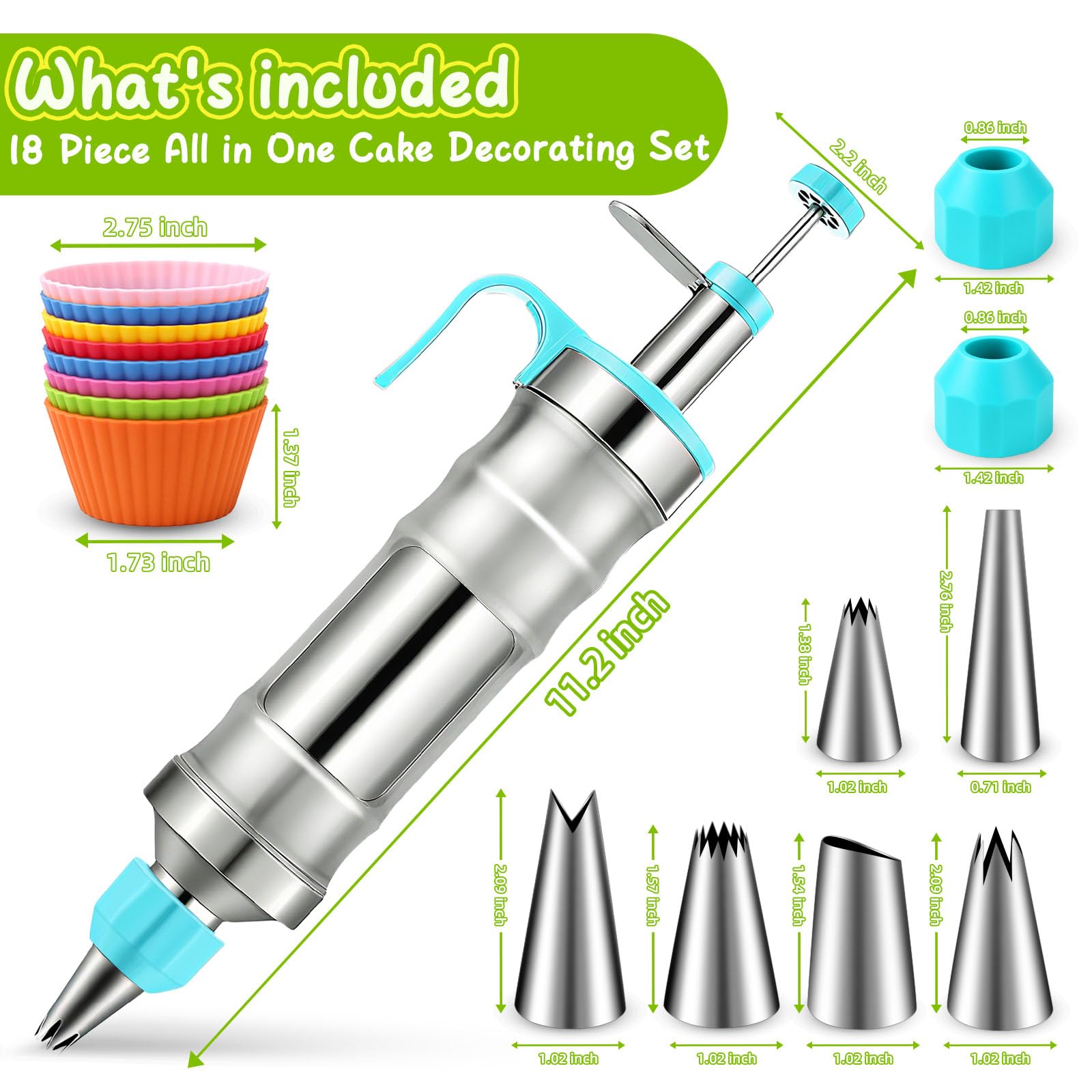 NOVANO professional-grade stainless steel piping tips ensuring durable use.