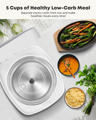 Novaspark safety design features detachable cord and secure lid during cooking.