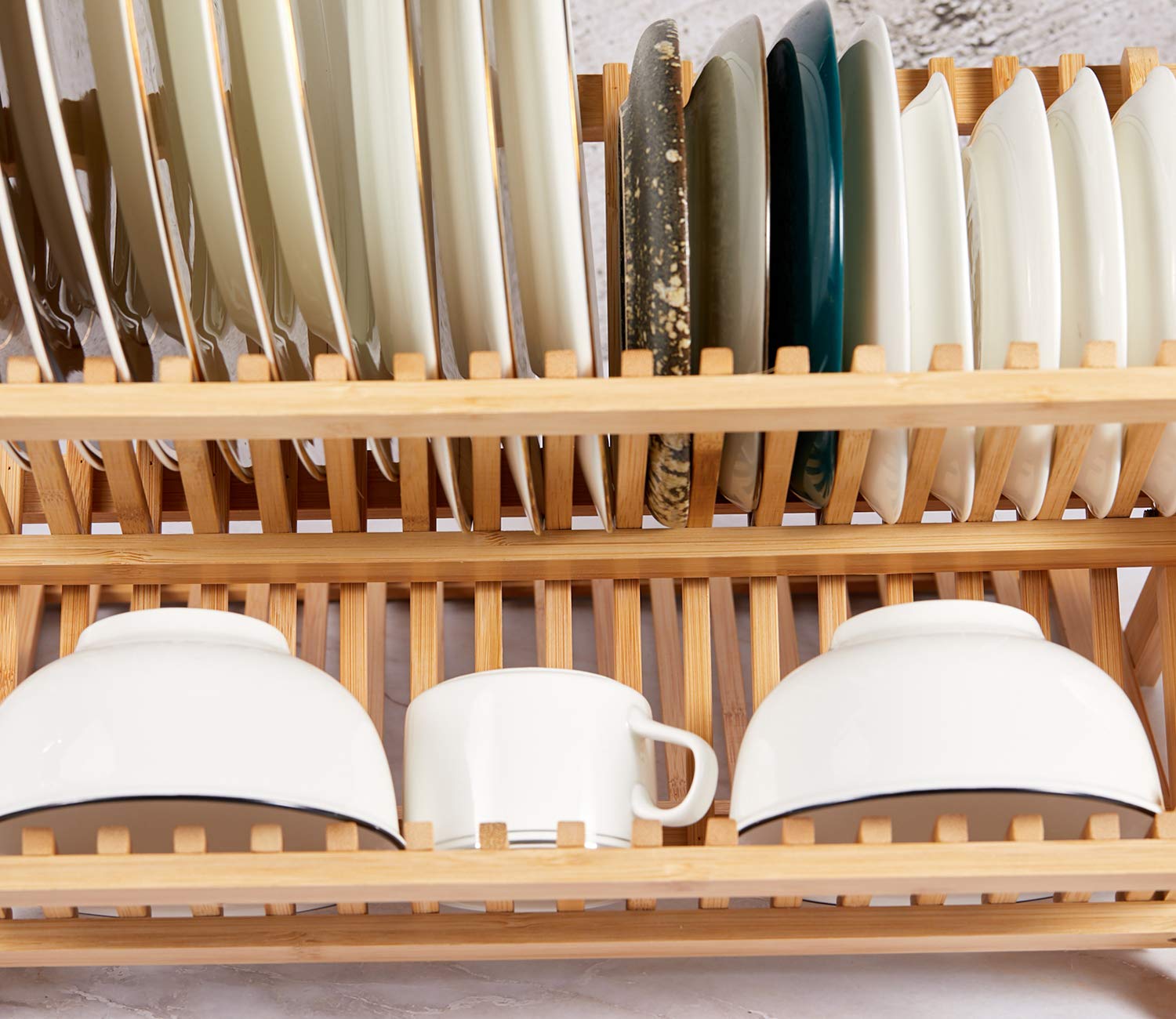 NOVAYEAH bamboo dish rack also adds a stylish natural decor touch