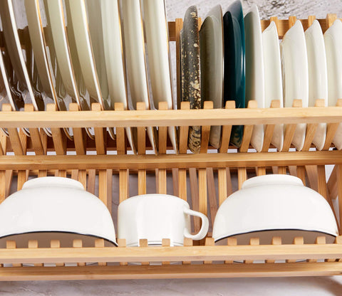 NOVAYEAH bamboo dish rack also adds a stylish natural decor touch