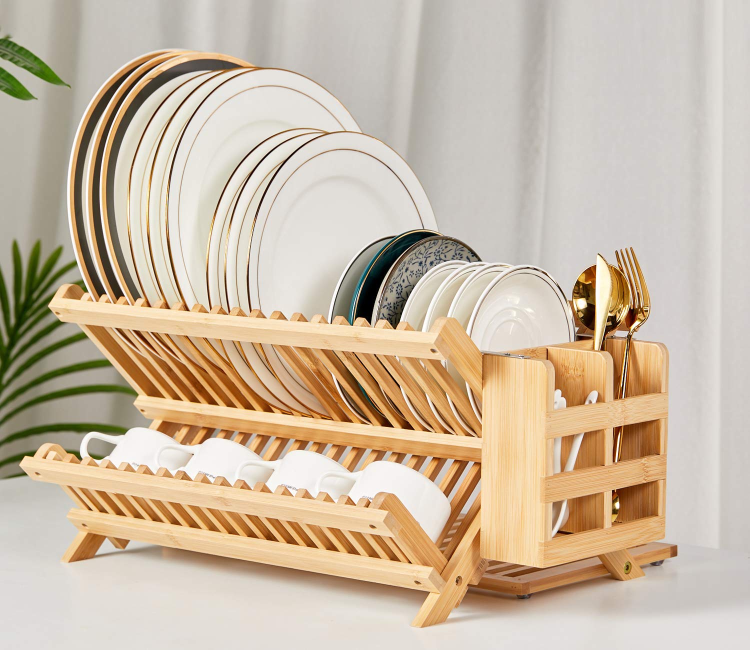 NOVAYEAH utensil holder attached to rack keeps silverware organized after cooking