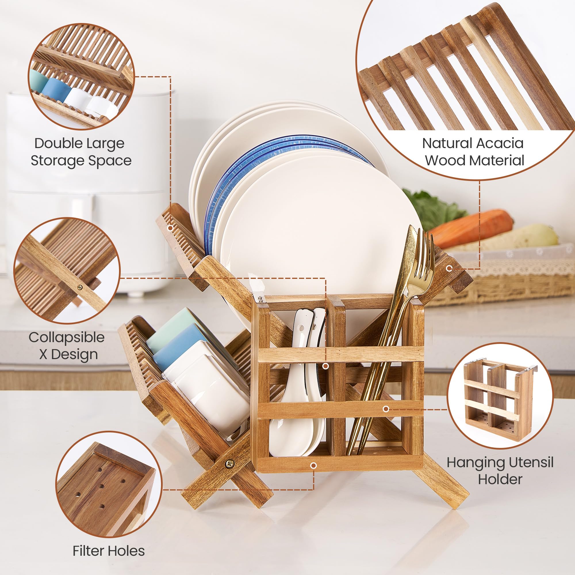 NOVAYEAH dish rack folded for compact storage.