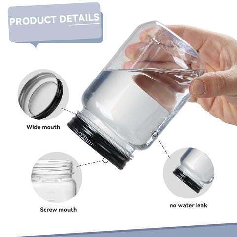 novelinks clear jar with screw-on lid closeup demonstrating leak-proof seal