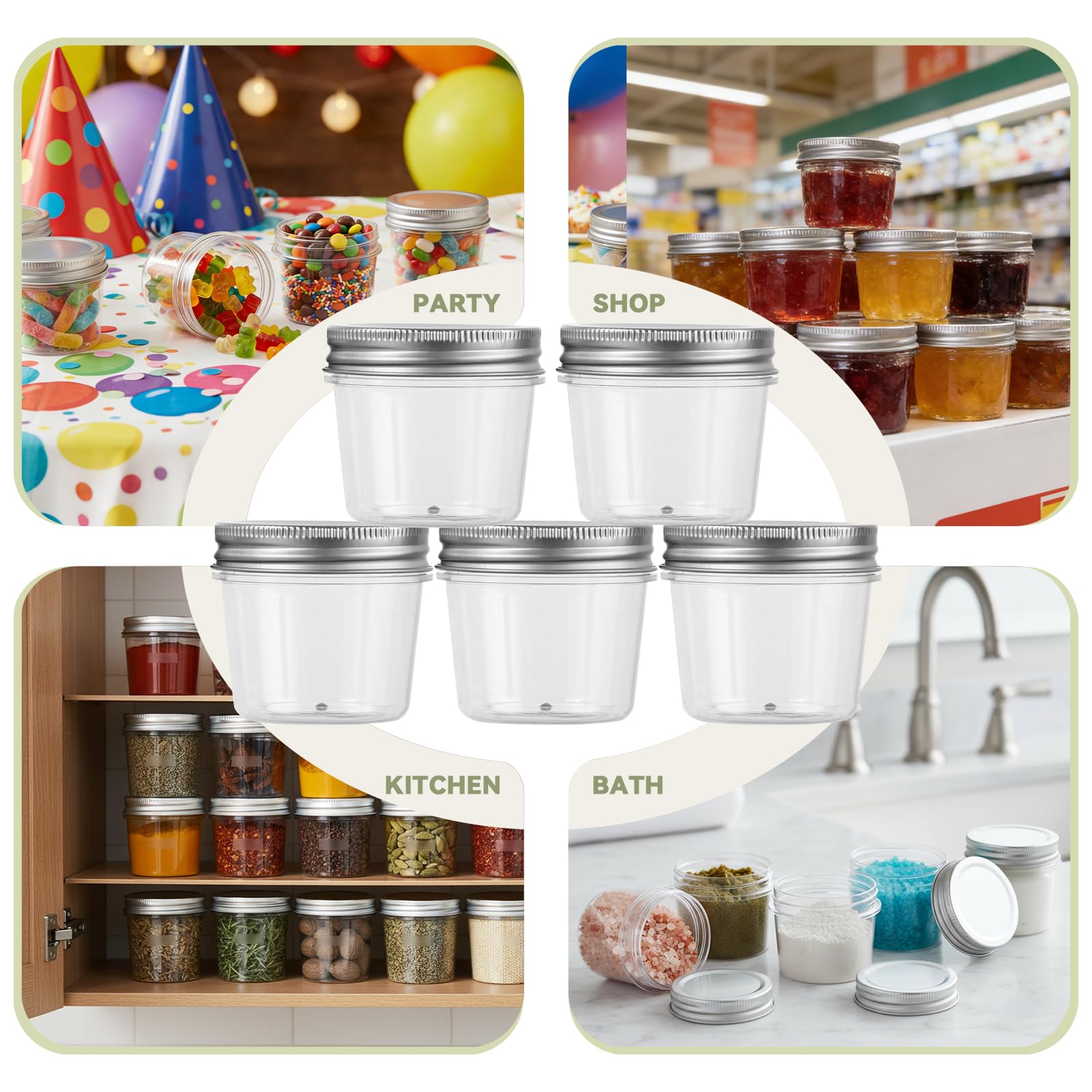 Novelinks 4 oz jar with screw top, perfect for DIY cosmetics or craft supplies.