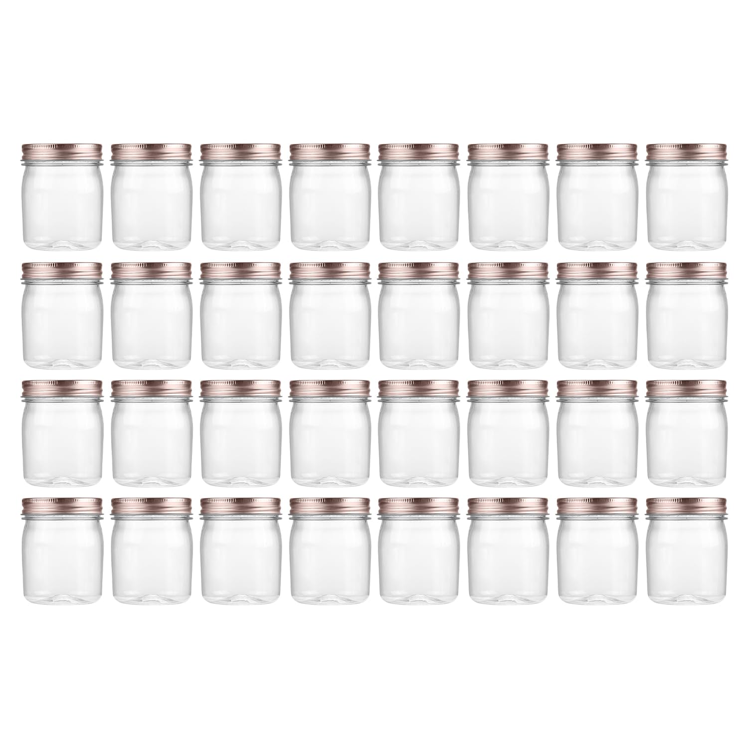 novelinks 8 oz clear jar with rose gold lid, ideal for pantry storage and quick access
