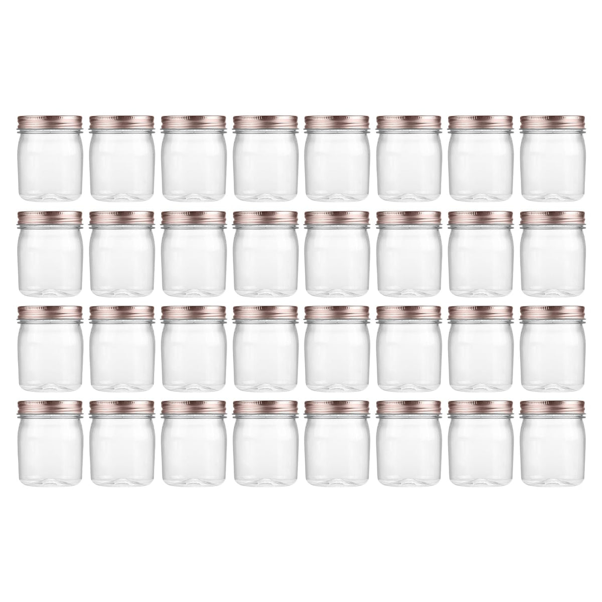 novelinks 8 oz clear jar with rose gold lid, ideal for pantry storage and quick access