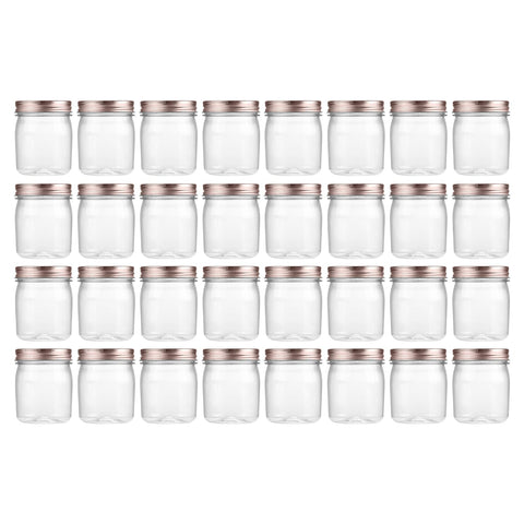 novelinks 8 oz clear jar with rose gold lid, ideal for pantry storage and quick access