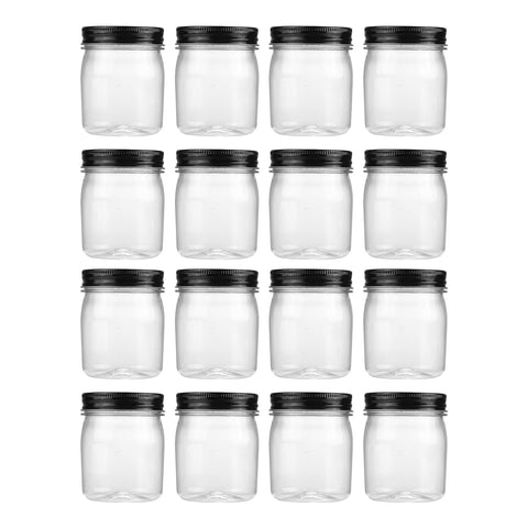 novelinks 8 oz clear jar with screw-on lid, ideal for pantry organization