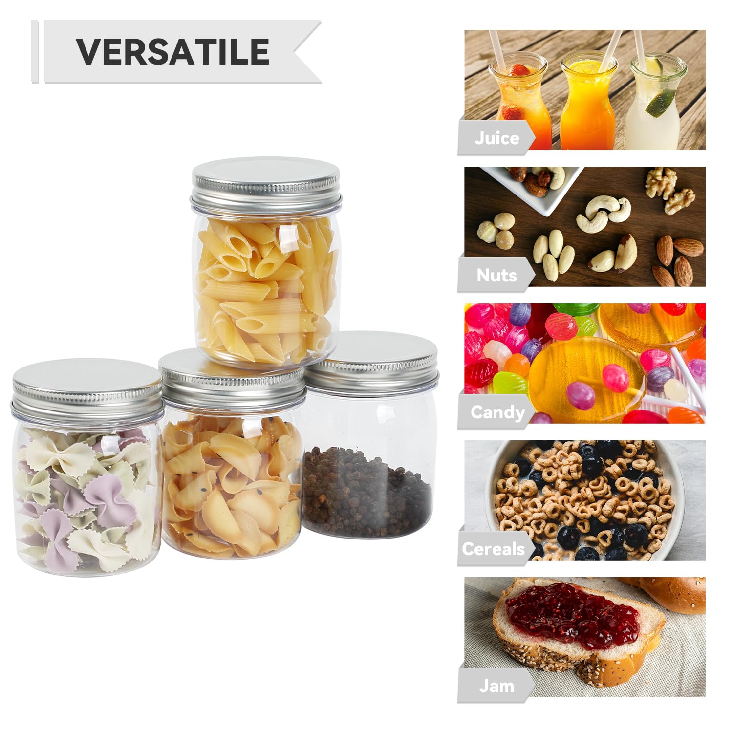 novelinks silver metal lid on jar for reusable packaging
