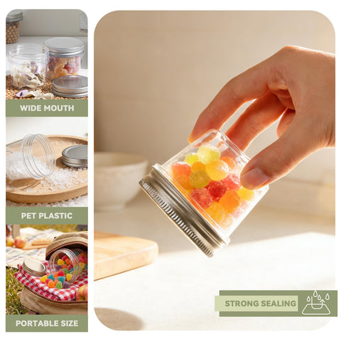 Novelinks transparent jar for bathroom storage and small-item organization.