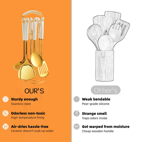 Novellus white-gold slotted spatula for gentle flipping and draining liquids.