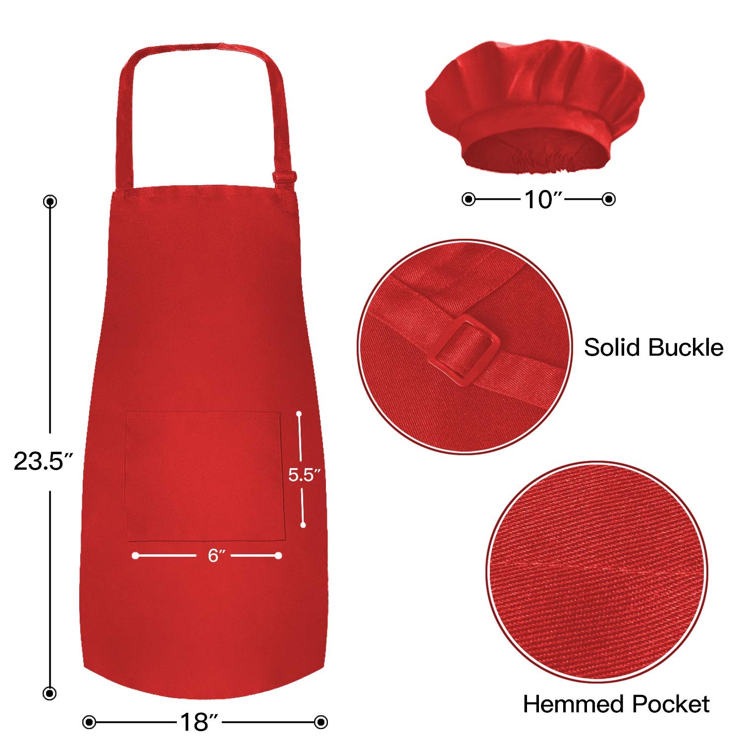 Novelty Place apron pocket detail in red highlights handy storage for utensils