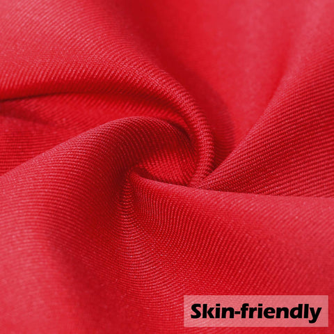 Novelty Place chef hat detail in red showcasing secure elastic back