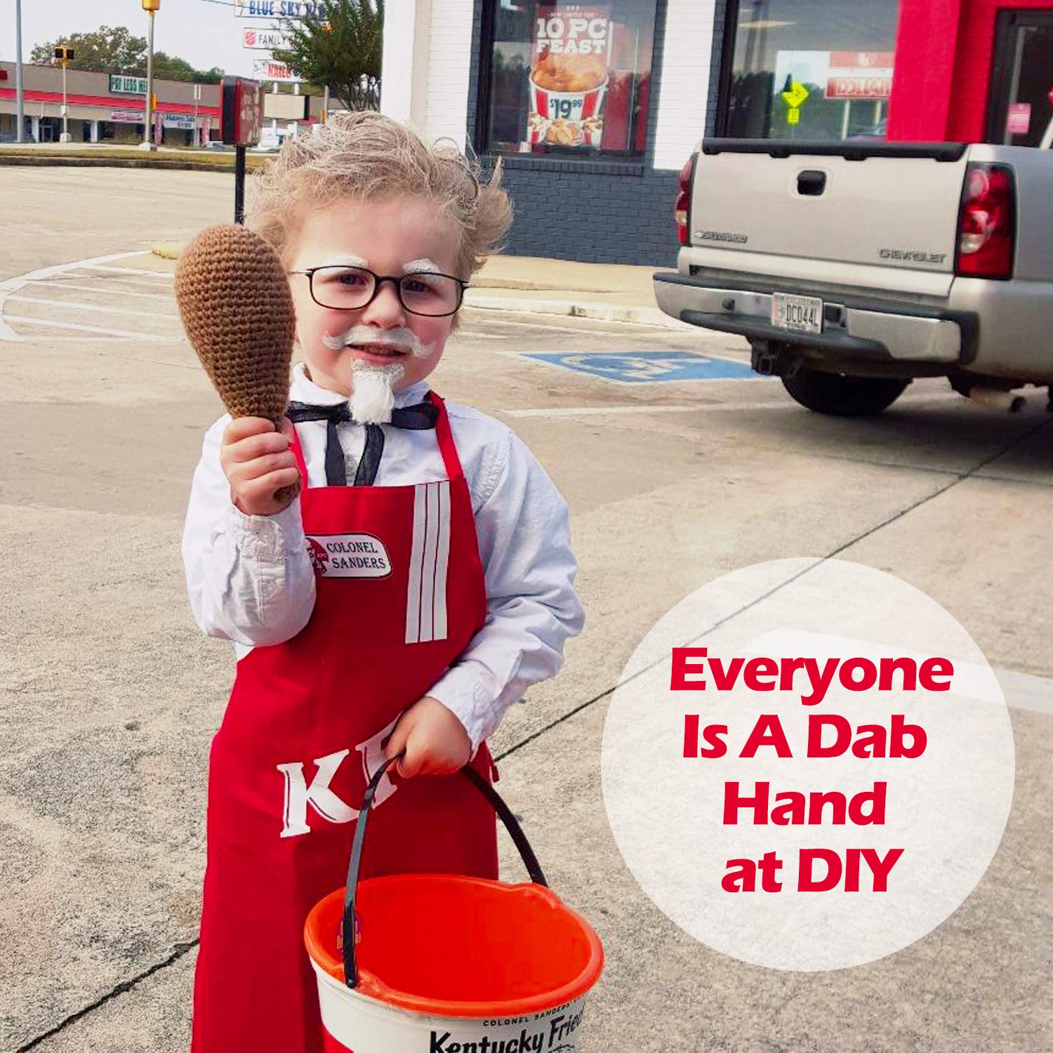Novelty Place kid model wearing red apron for hands-on learning