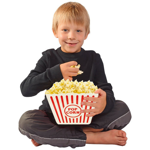Novelty Place retro movie night popcorn box enhances nostalgic table setup.