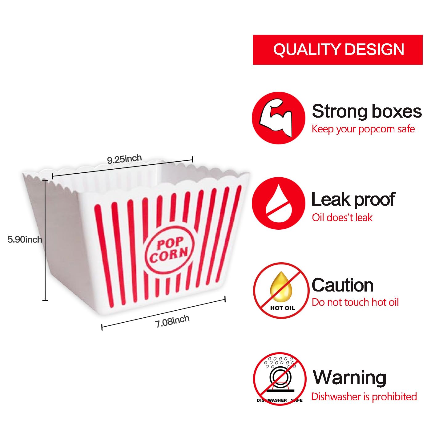 Novelty Place reusable plastic popcorn box pack suitable for eco-friendly gatherings.