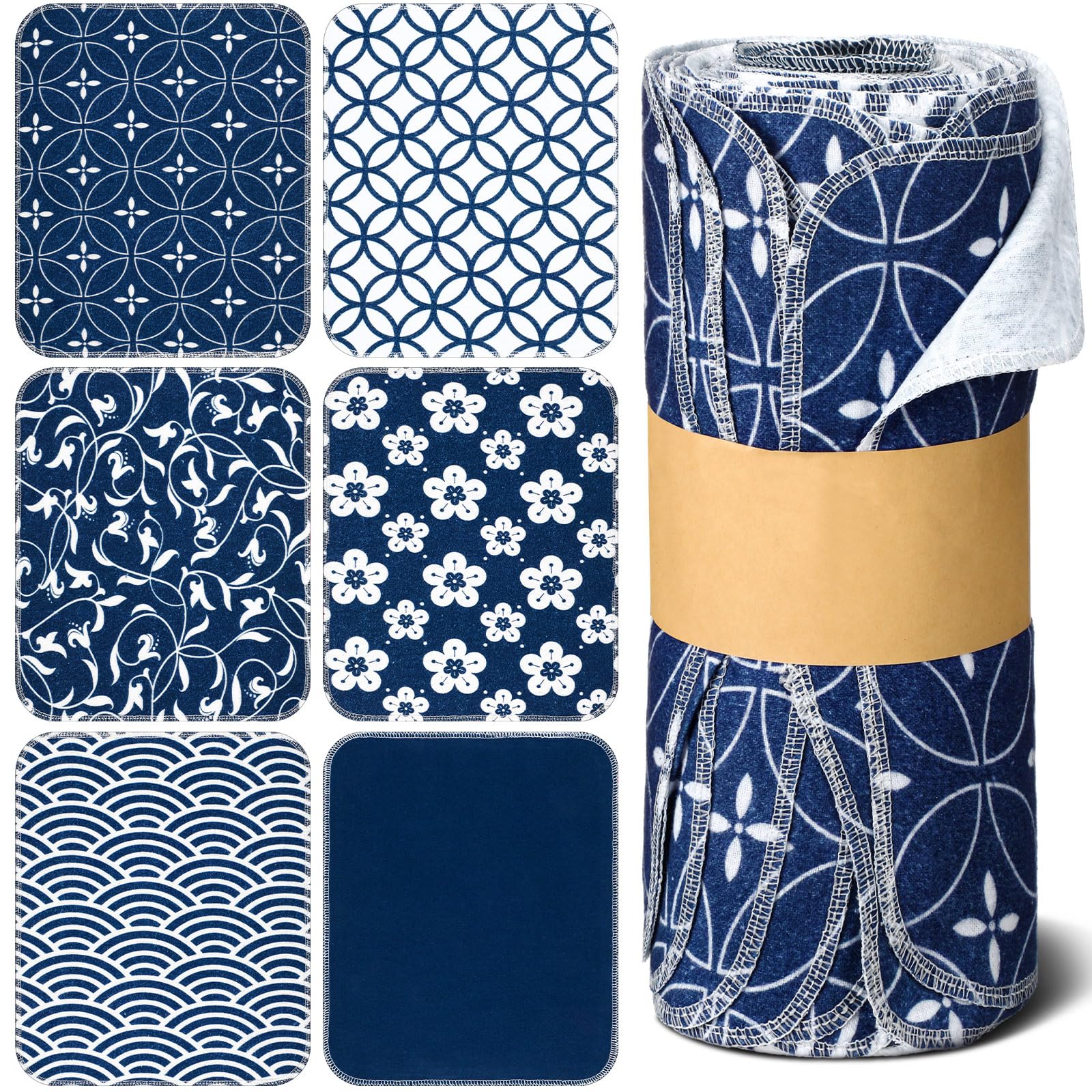 Noveread 36-pack cotton kitchen towels blue for daily kitchen cleanup