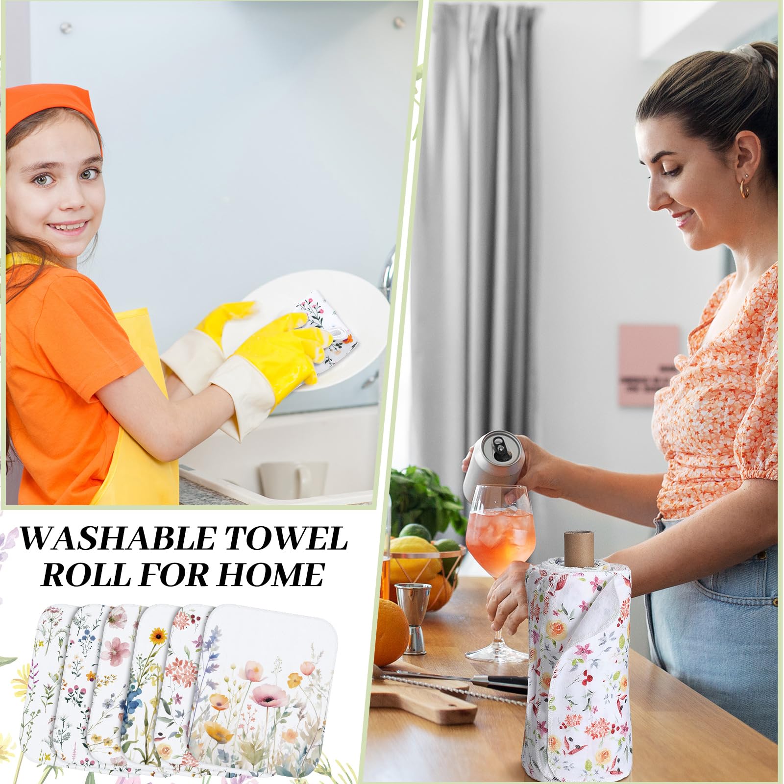 Noveread multi-color kitchen towels brighten up a busy kitchen during holidays.