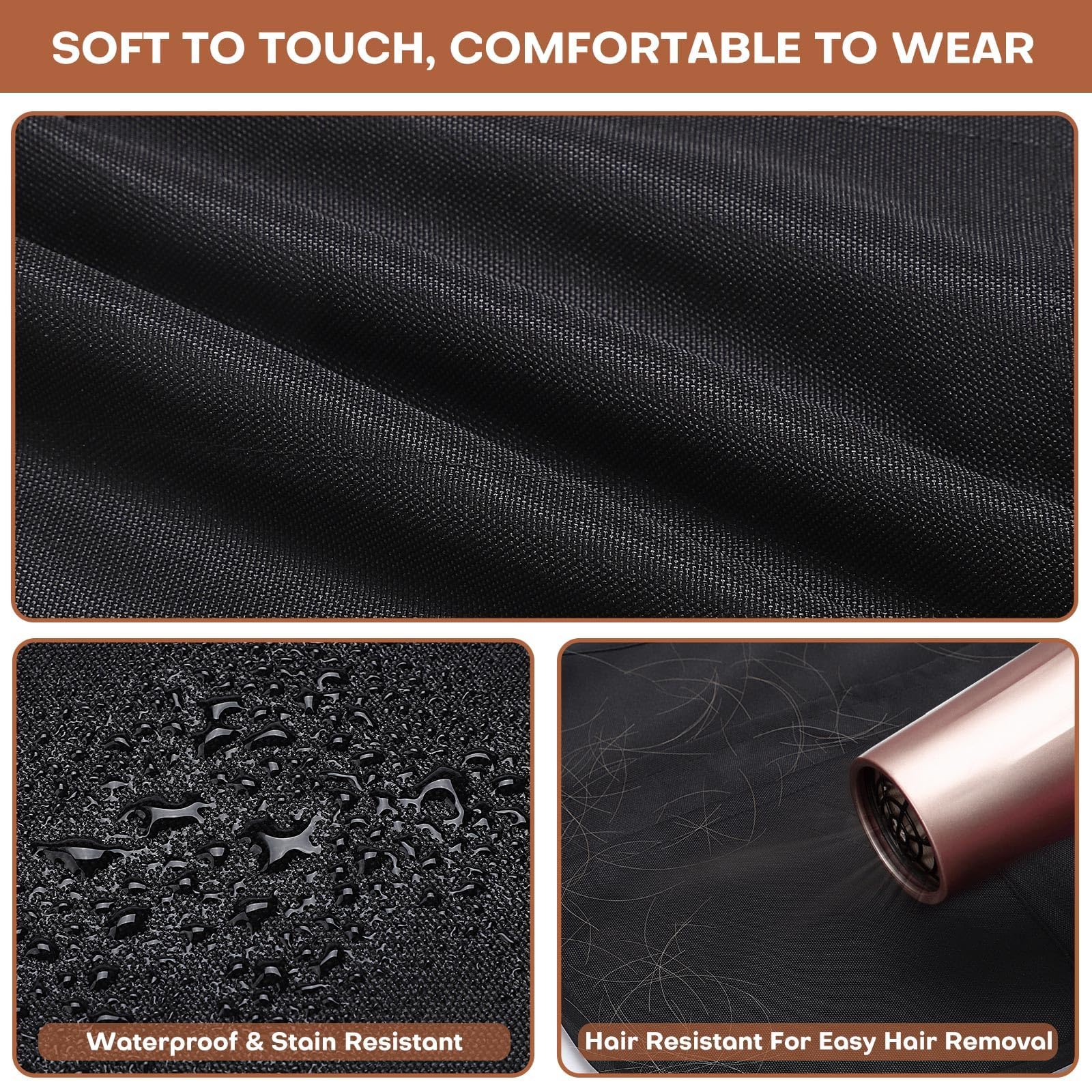 Noverlife apron with zipper pocket keeps valuables secure during service.