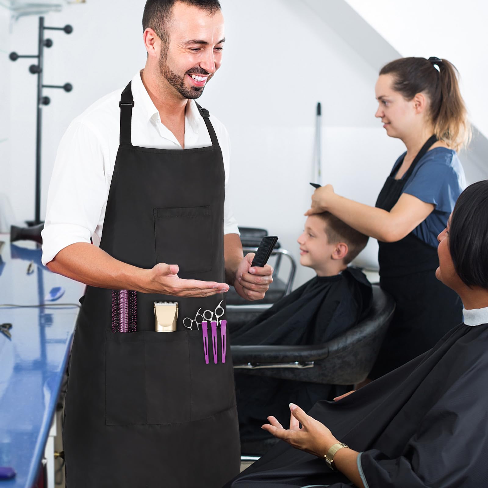 Noverlife hair stylist apron full coverage to protect clothes during styling.