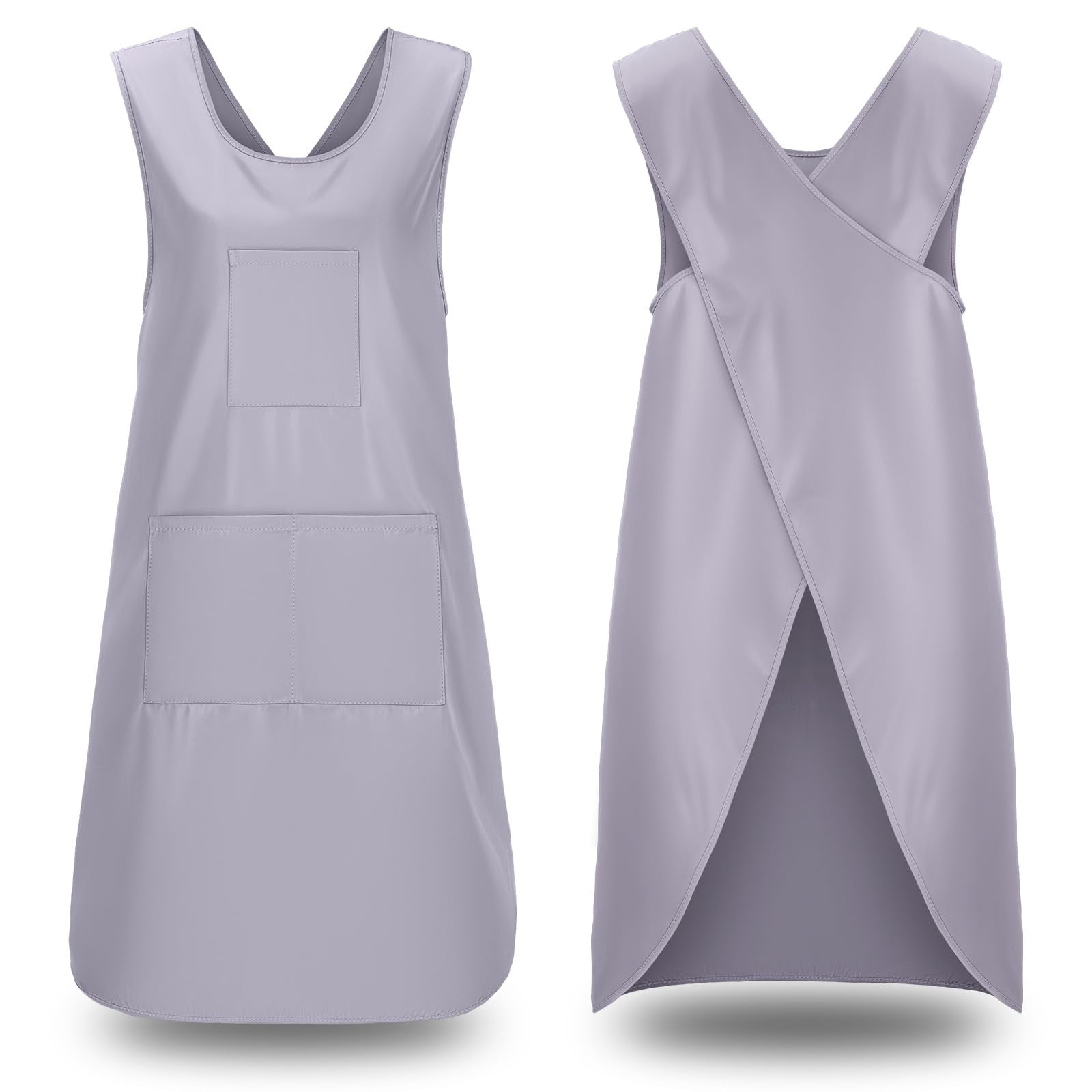 Noverlife Grey Cross Back Apron in a neutral color for everyday wear.