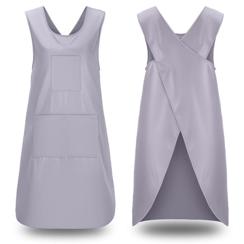 Noverlife Grey Cross Back Apron in a neutral color for everyday wear.