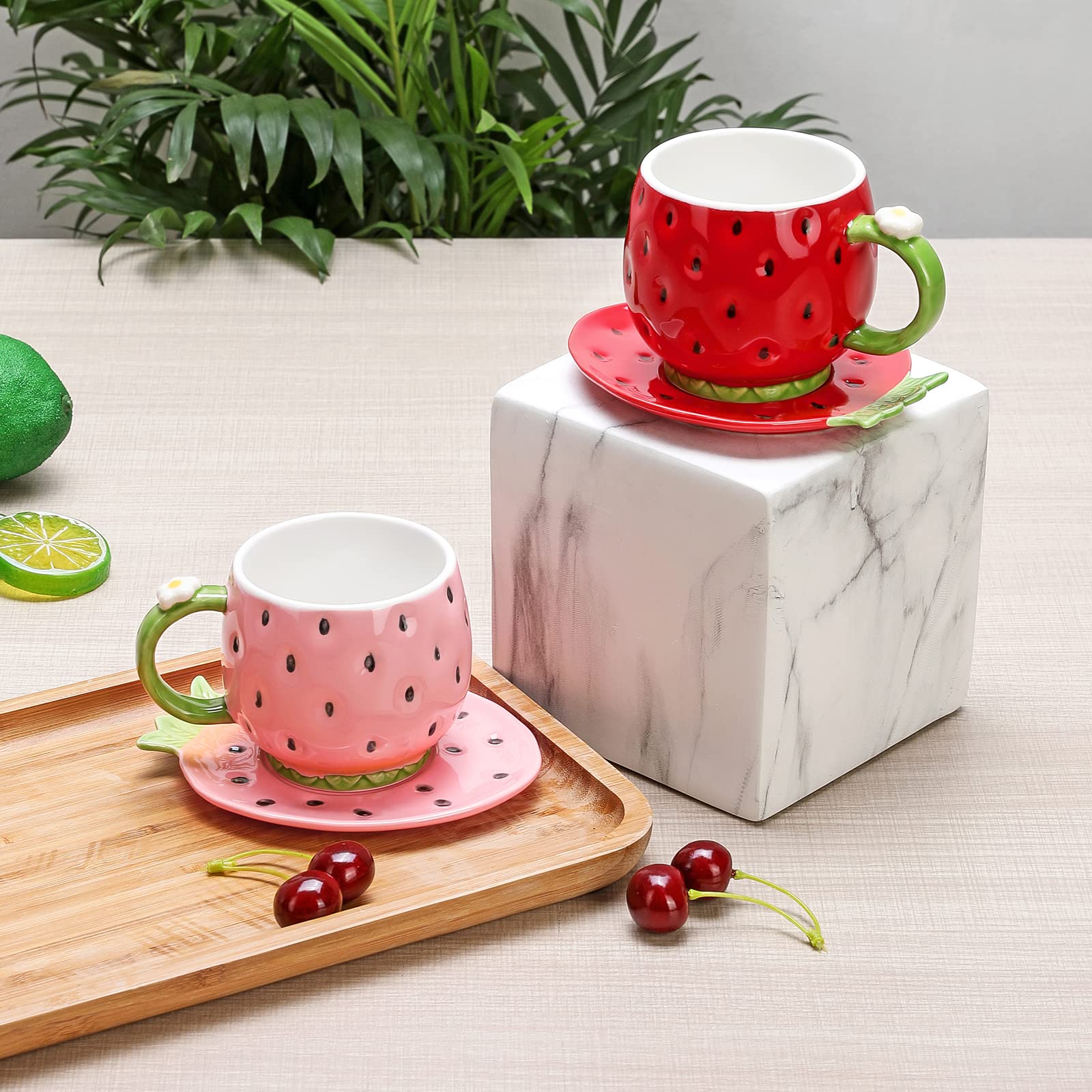 Adorable Noviko teacup with saucer, gift-ready presentation
