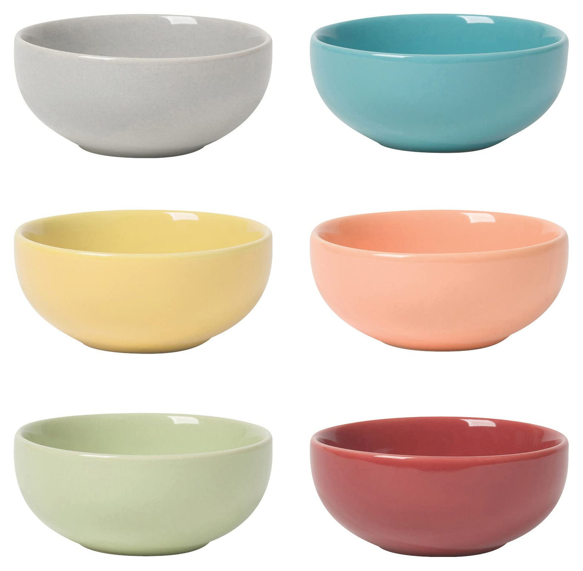 Now Designs Canyon pinch bowls, color-coordinated set for organized ingredient prep.