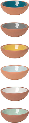 Now Designs Terra-Cotta Pinch Bowls with glazed interiors, perfect for spices and small sauces