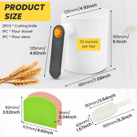 NOWHYX battery-operated flour sifter demonstrates compact handle for easy use.