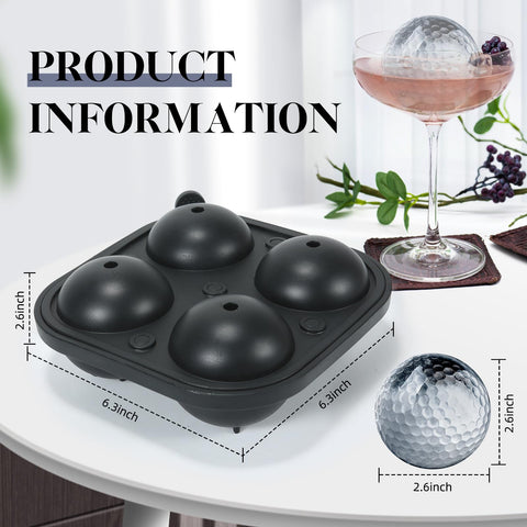 NowMaithis 2.5-inch golf-ball ice cube mold with funnel eases filling.