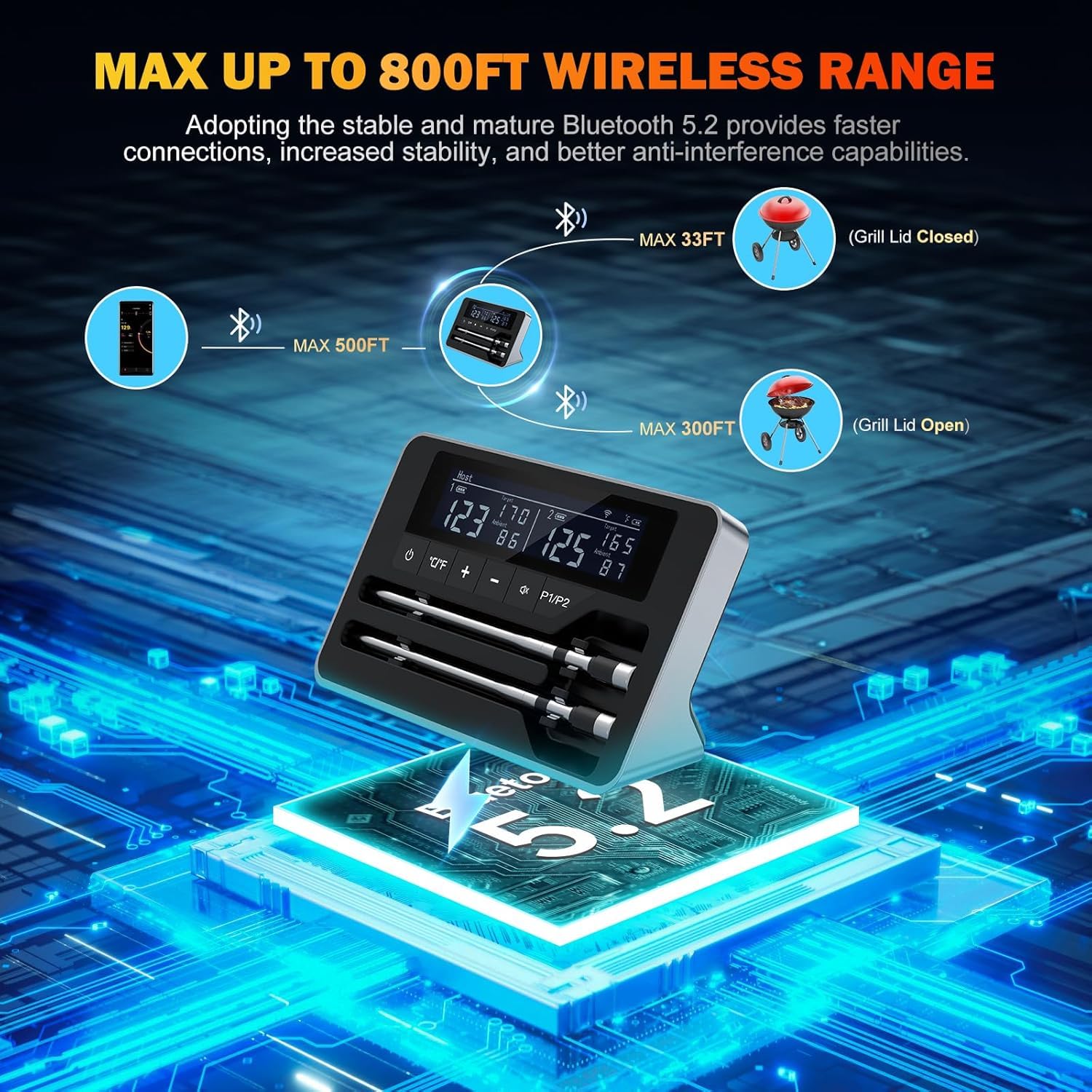 NoWoW LCD alarm lights up for target temperature reached
