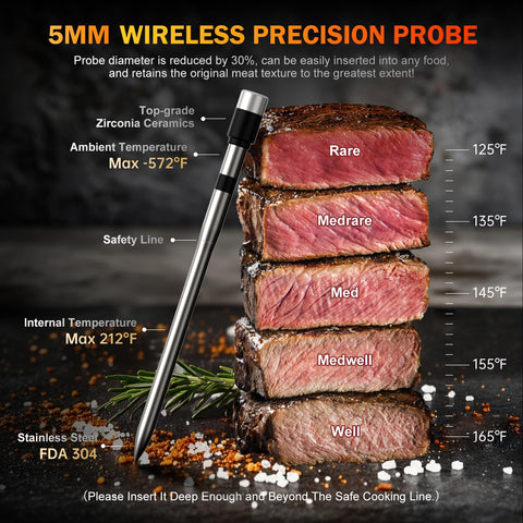 NoWoW LCD booster and dual alarm provide hands-free temperature monitoring.