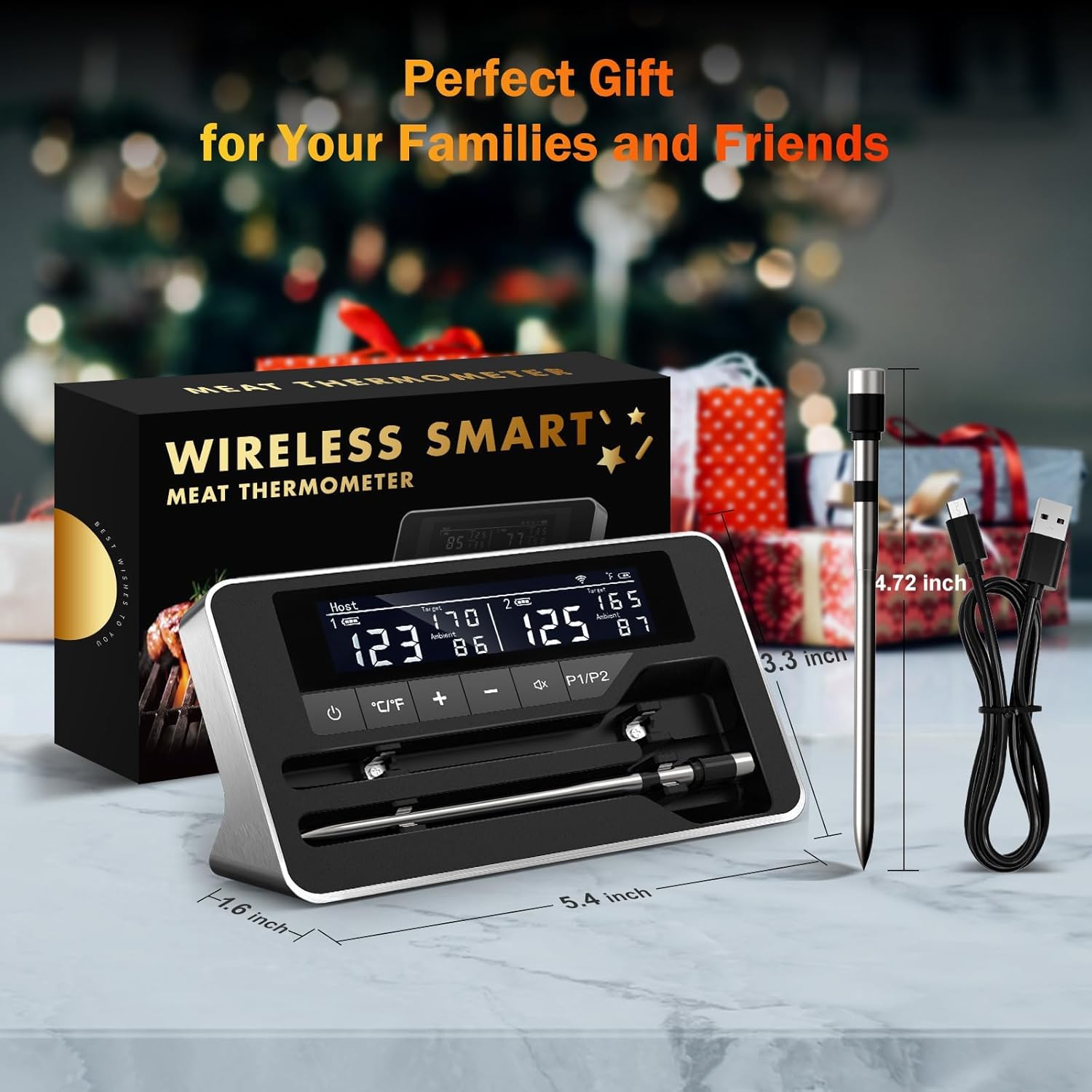 NoWoW USB-C charging keeps the device powered for long cooks