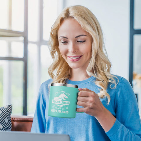 NOWWISH durable stainless steel mug emphasizes rugged daily use.